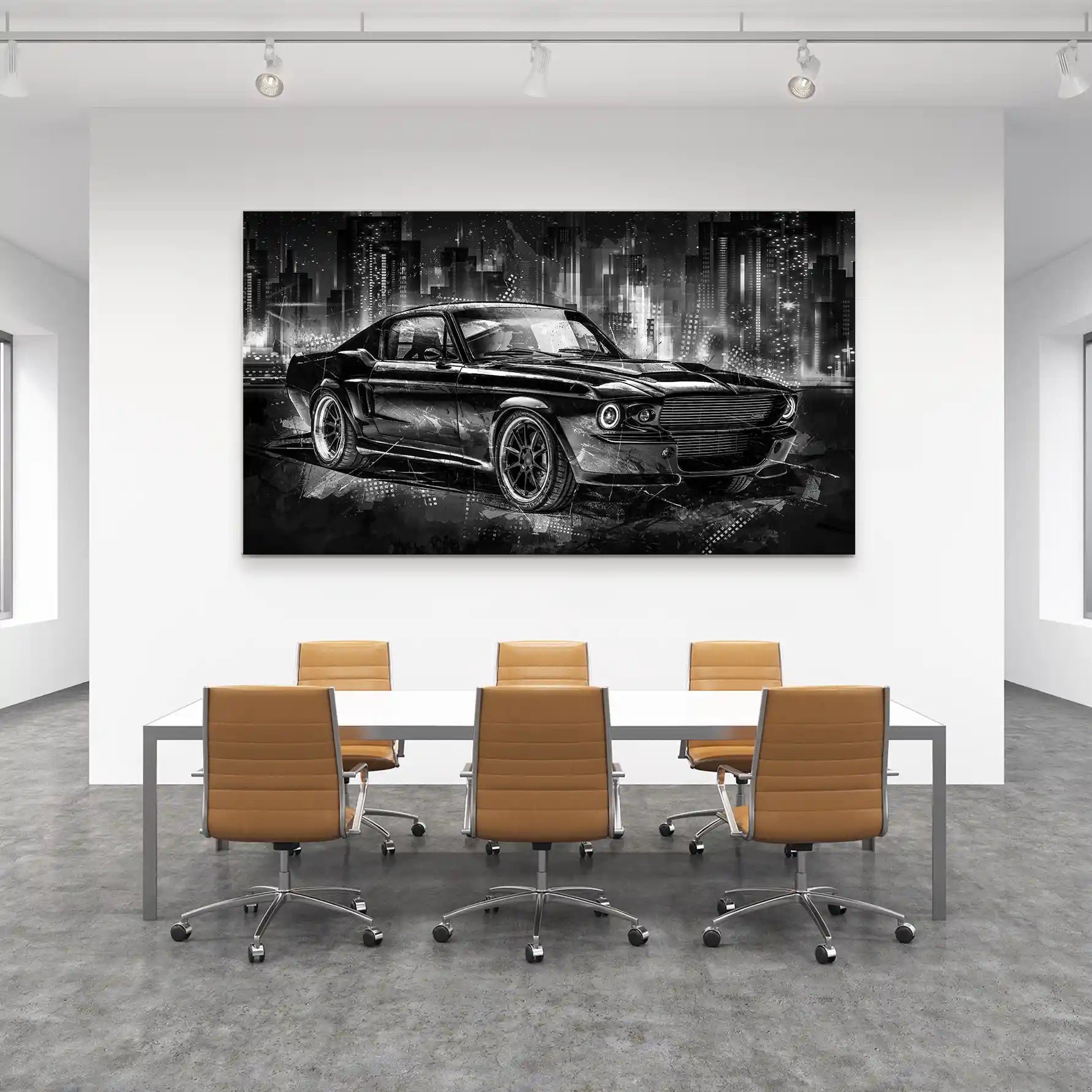 Ford Mustang Retro City Leinwand Bild INGALERIE
