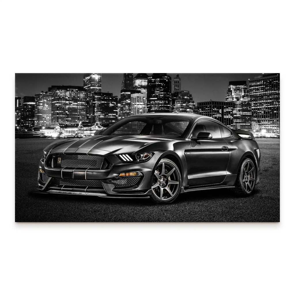 Ford Mustang Black City Leinwand Bild INGALERIE