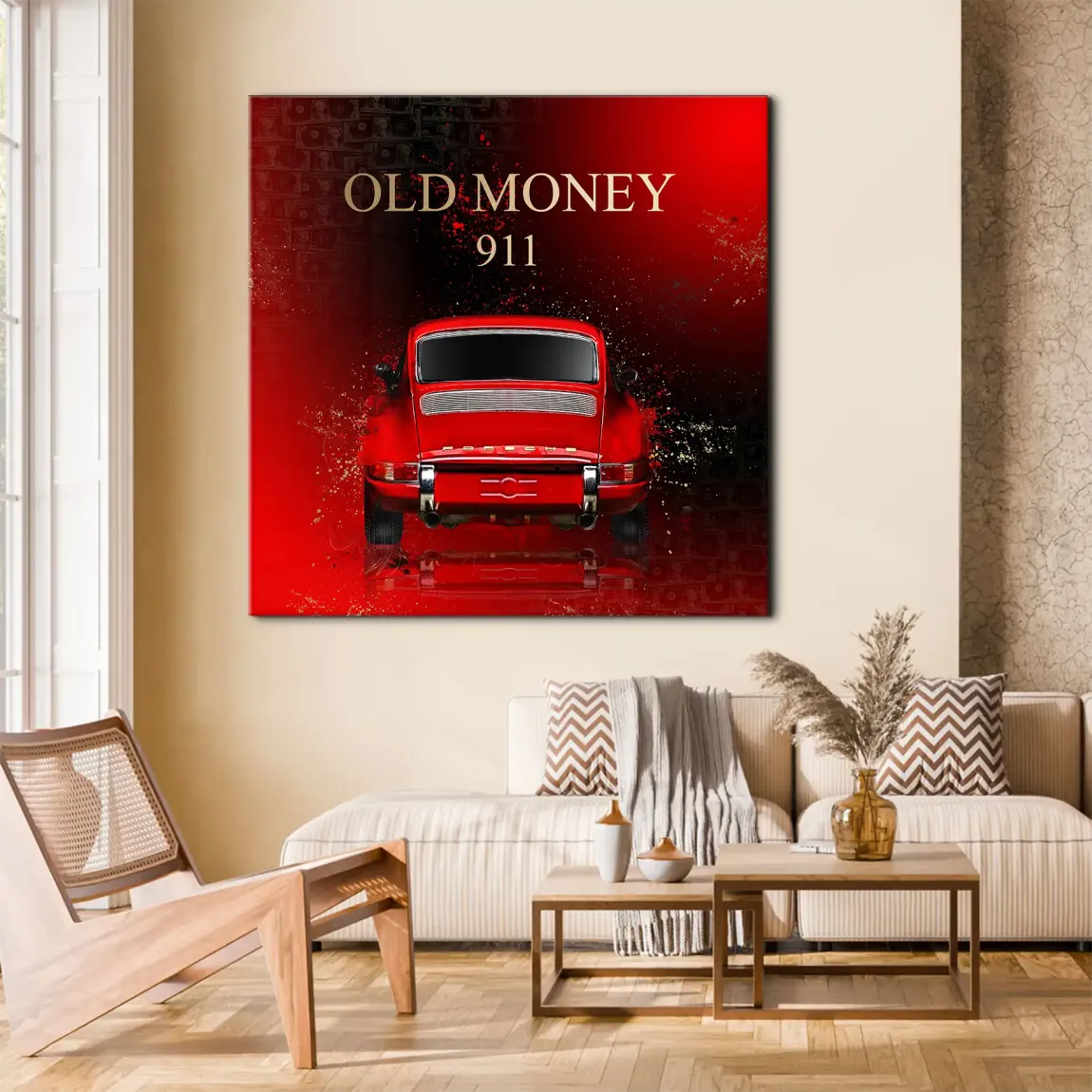 Red Elegance Porsche 911 Leinwand Bild - INGALERIE | Dein Onlineshop für moderne Wandbilder