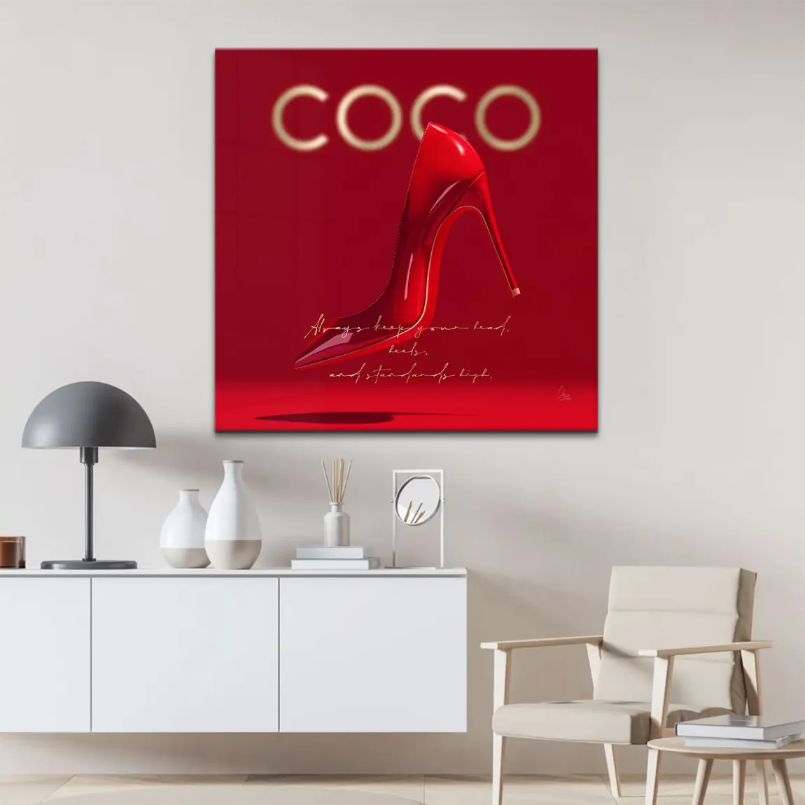 Red Coco Heels Leinwand Bild