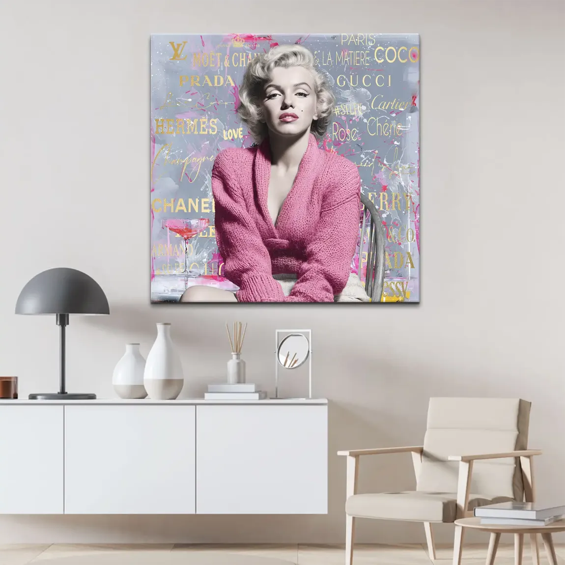 Marilyn Monroe Luxury Style Leinwand Bild