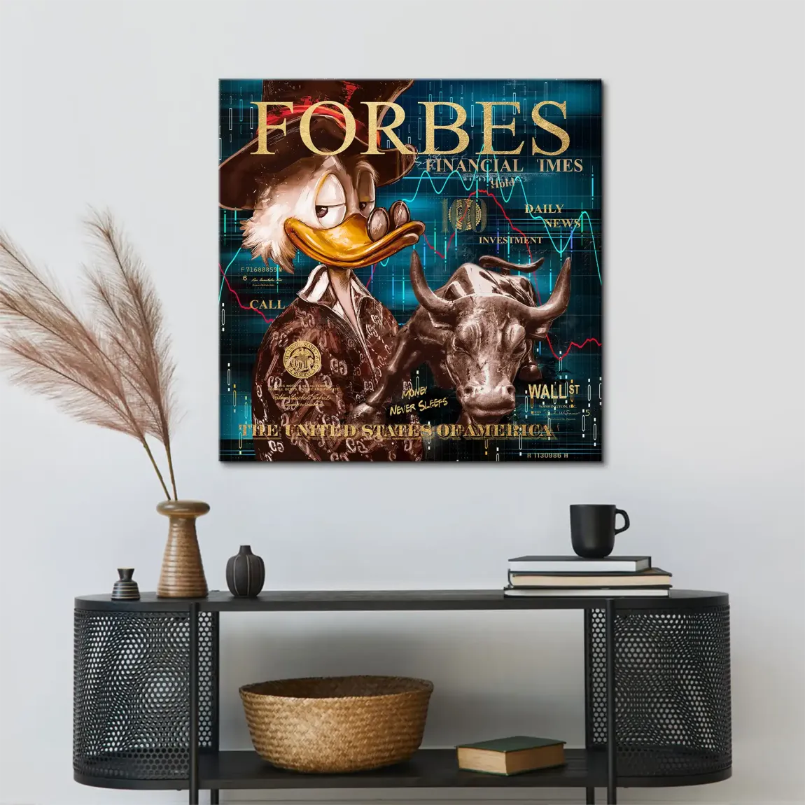 Dagobert Duck Wallstreet Leinwand Bild