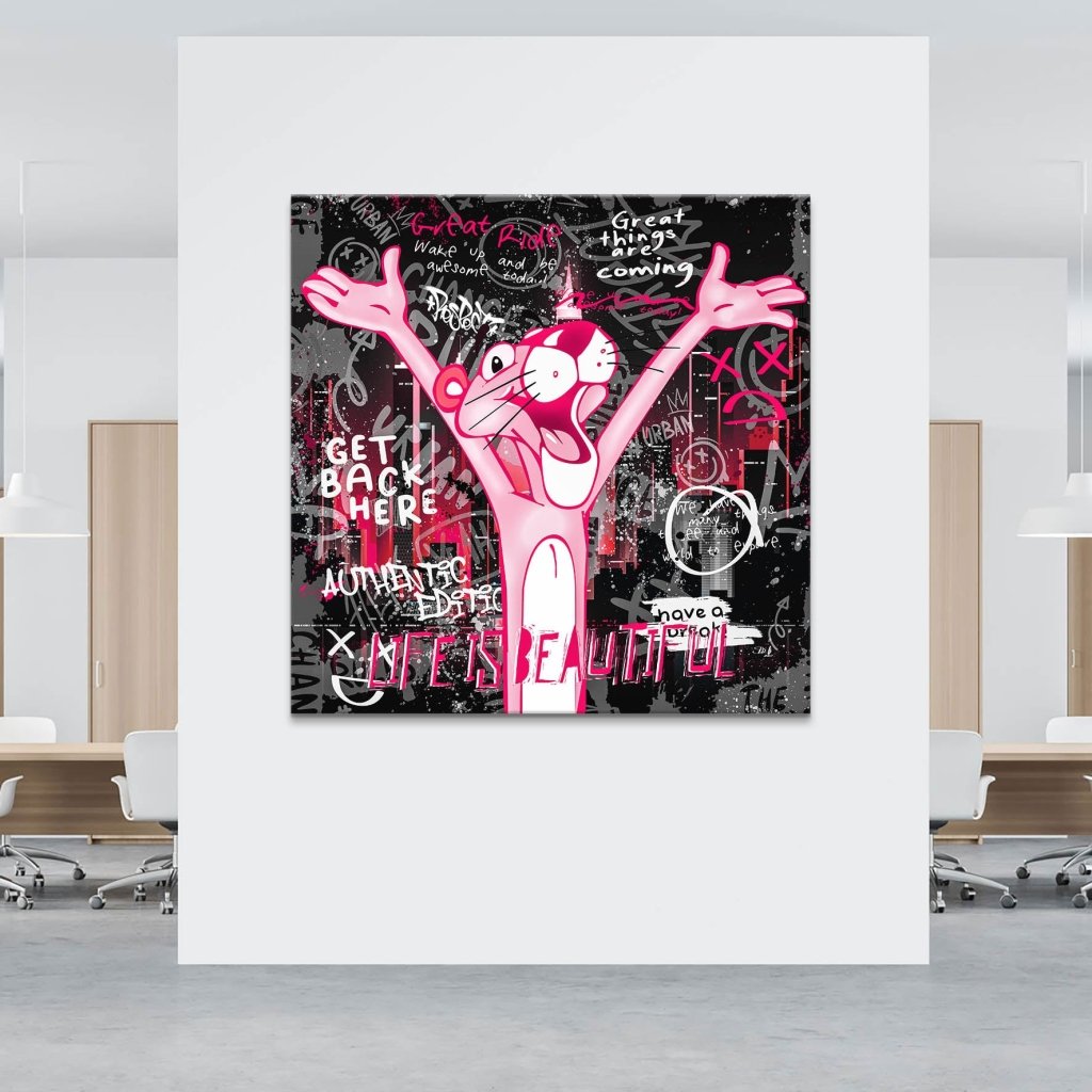 Pink Panther Pop Art Leinwand Bild INGALERIE