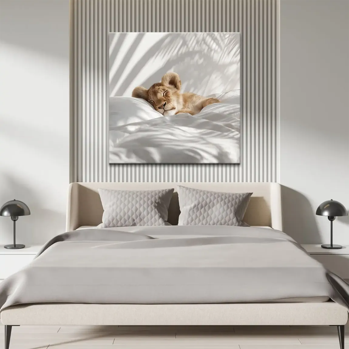 Schlafendes Löwenbaby Leinwand Bild
