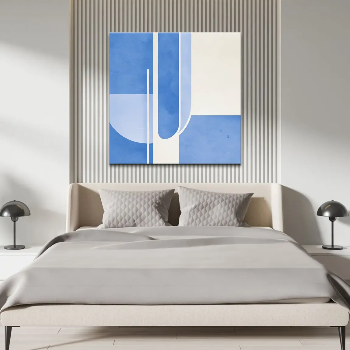 Blaue Geometrie Leinwand Bild