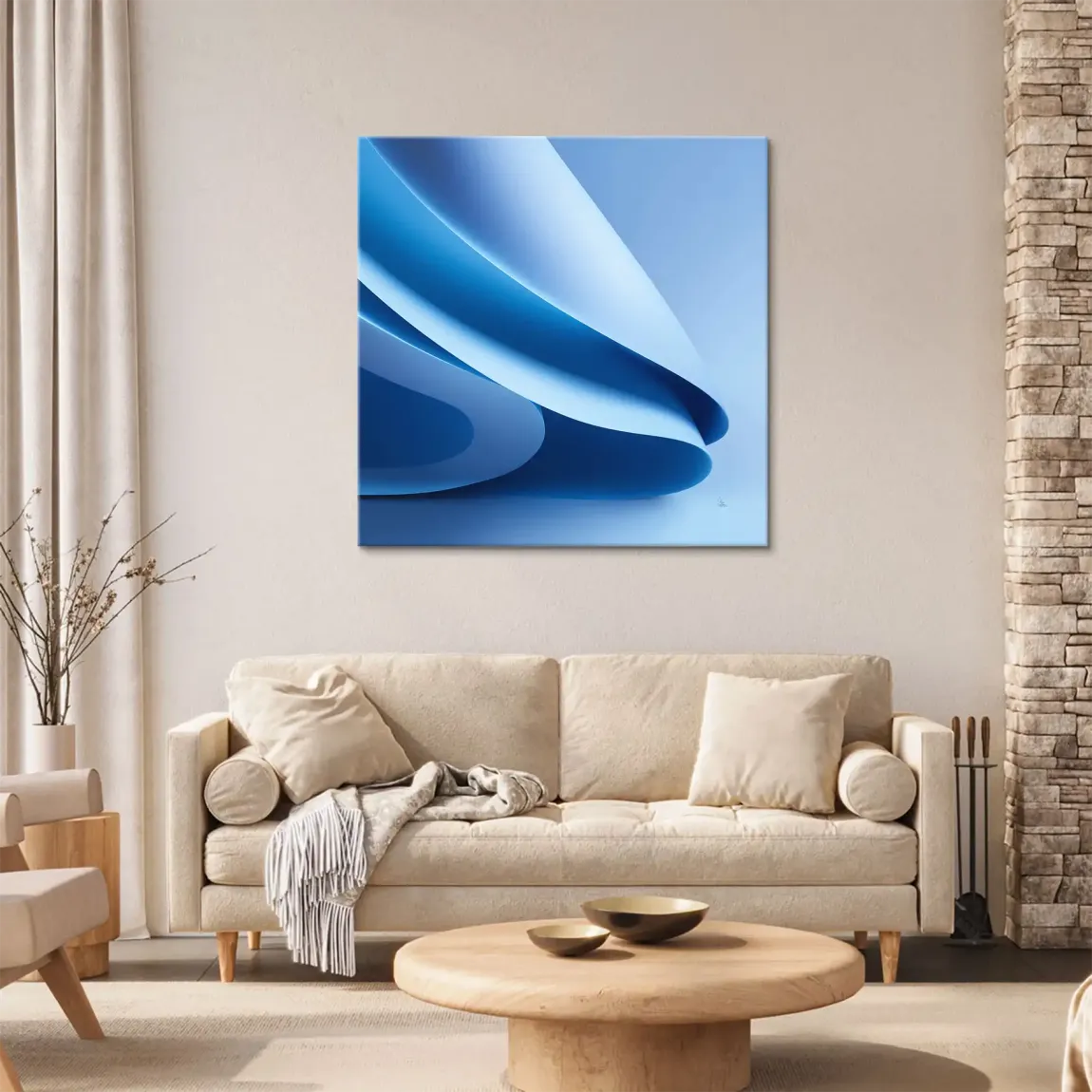 Blue Flow Leinwand Bild