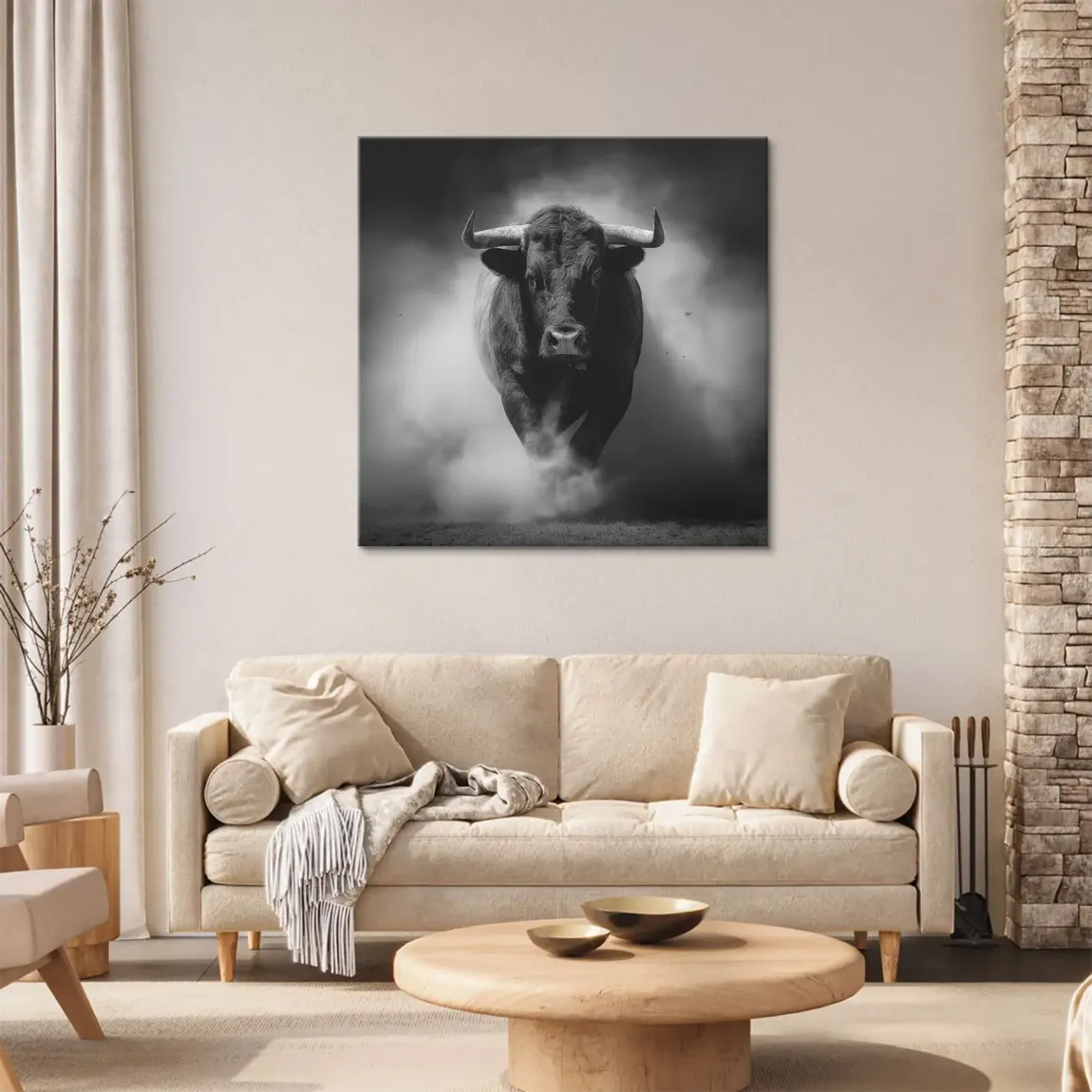 Stier Noir Leinwand Bild