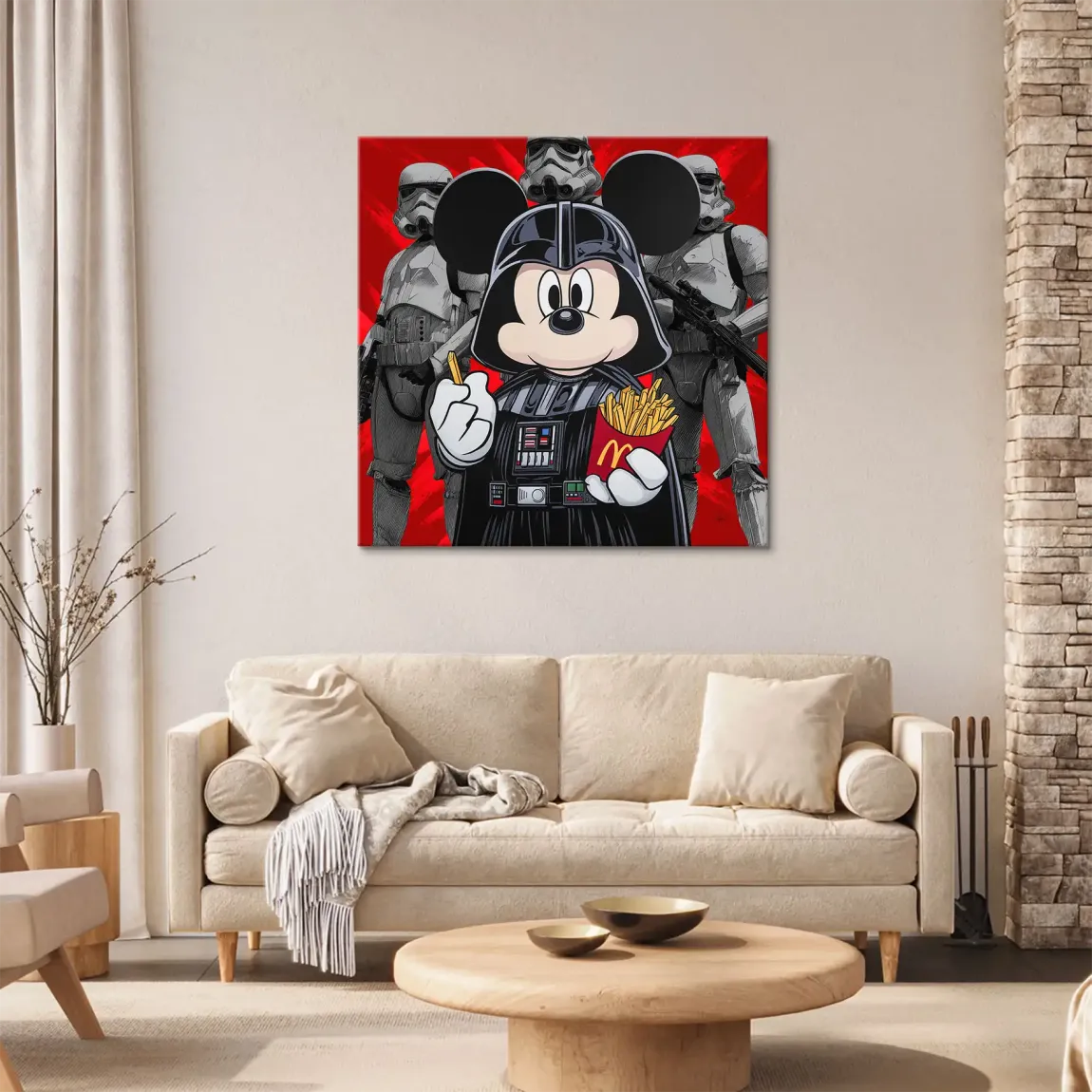 Micky Maus Vader Leinwand Bild