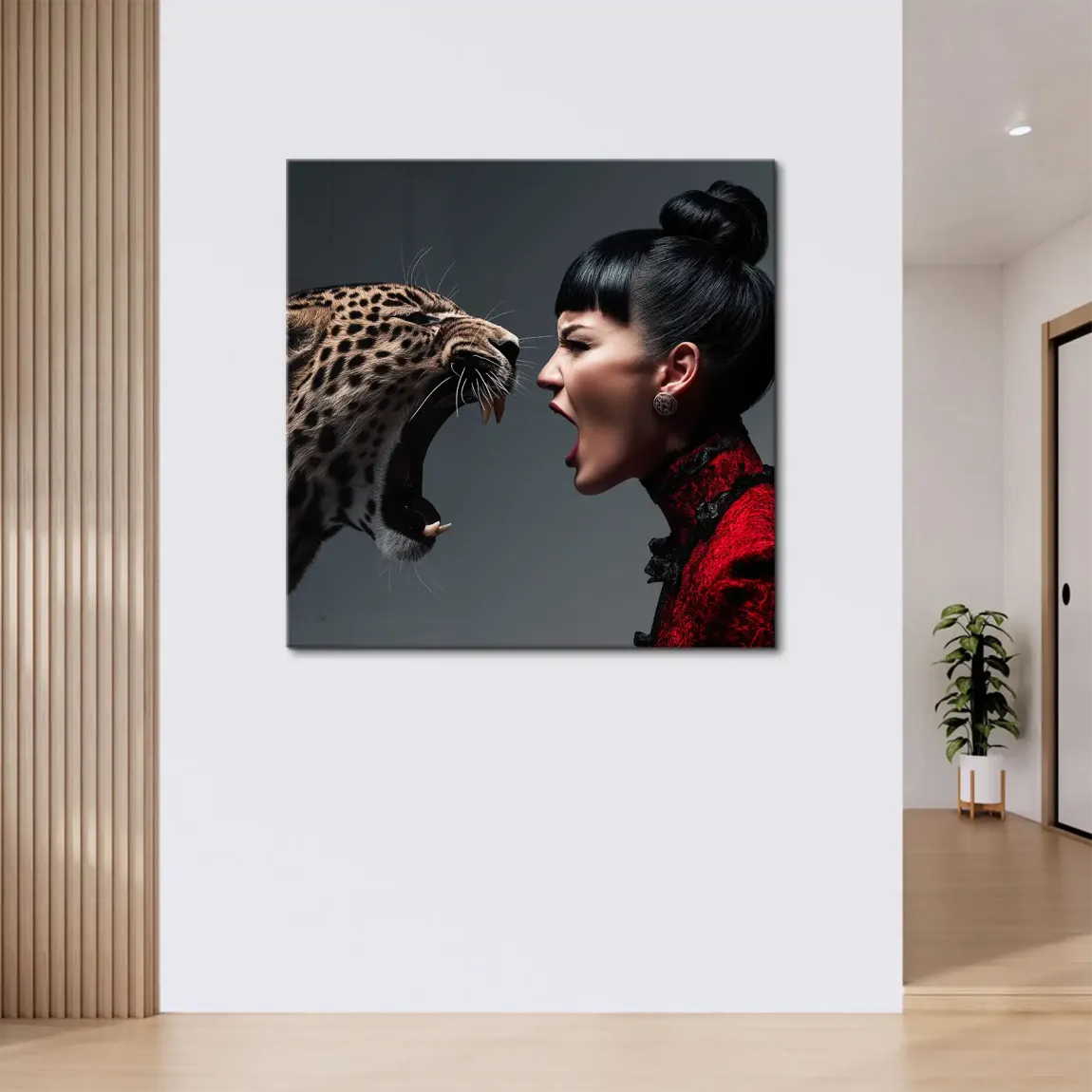Leopardin Diva Leinwand Bild