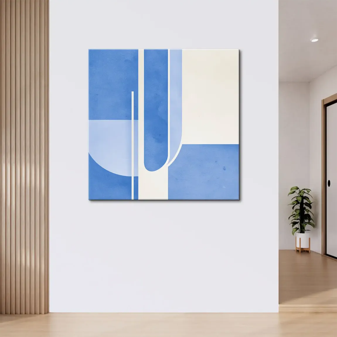 Blaue Geometrie Leinwand Bild
