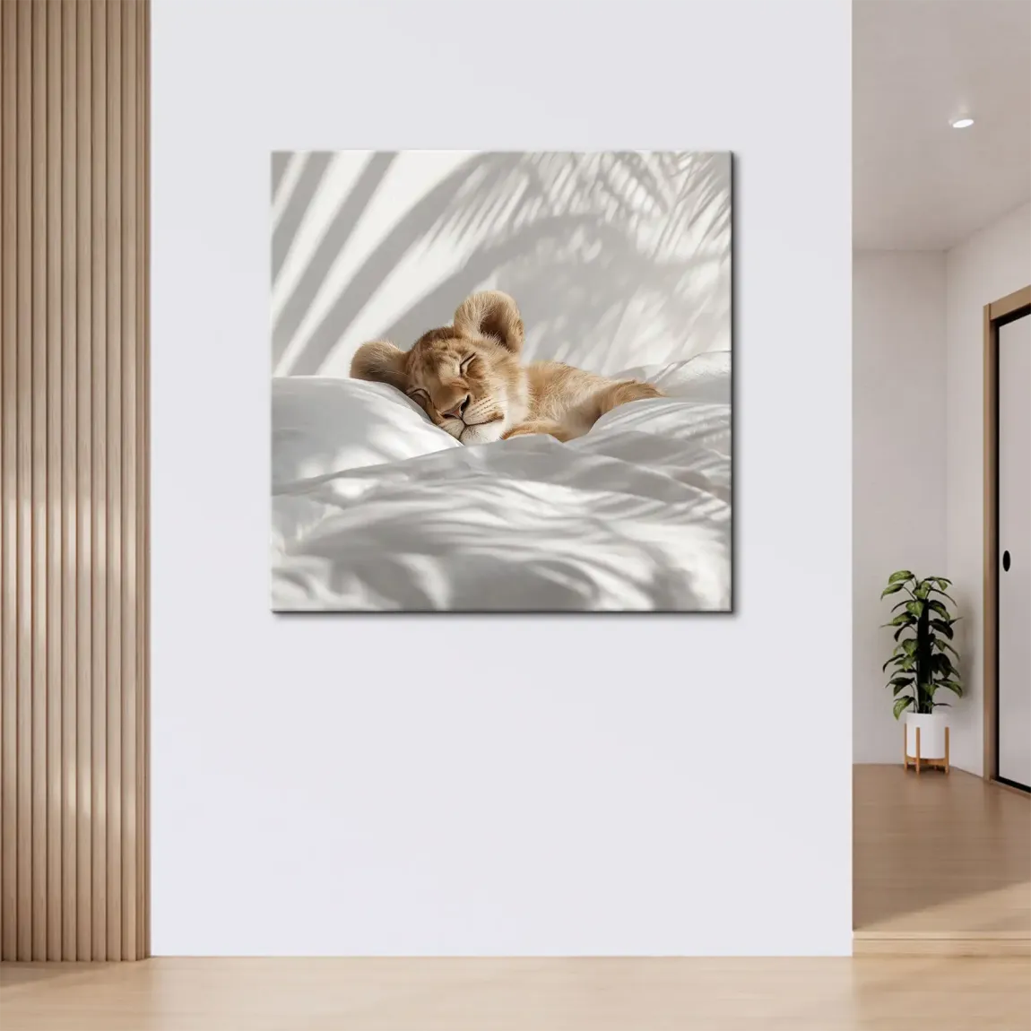 Schlafendes Löwenbaby Leinwand Bild