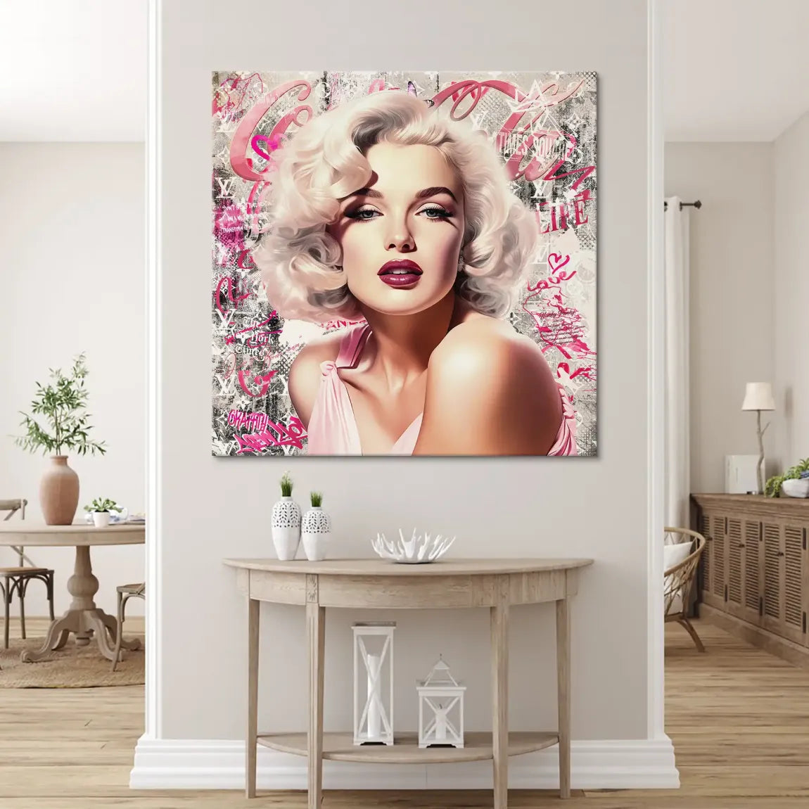 Marilyn Glam in Pink Leinwand Bild INGALERIE