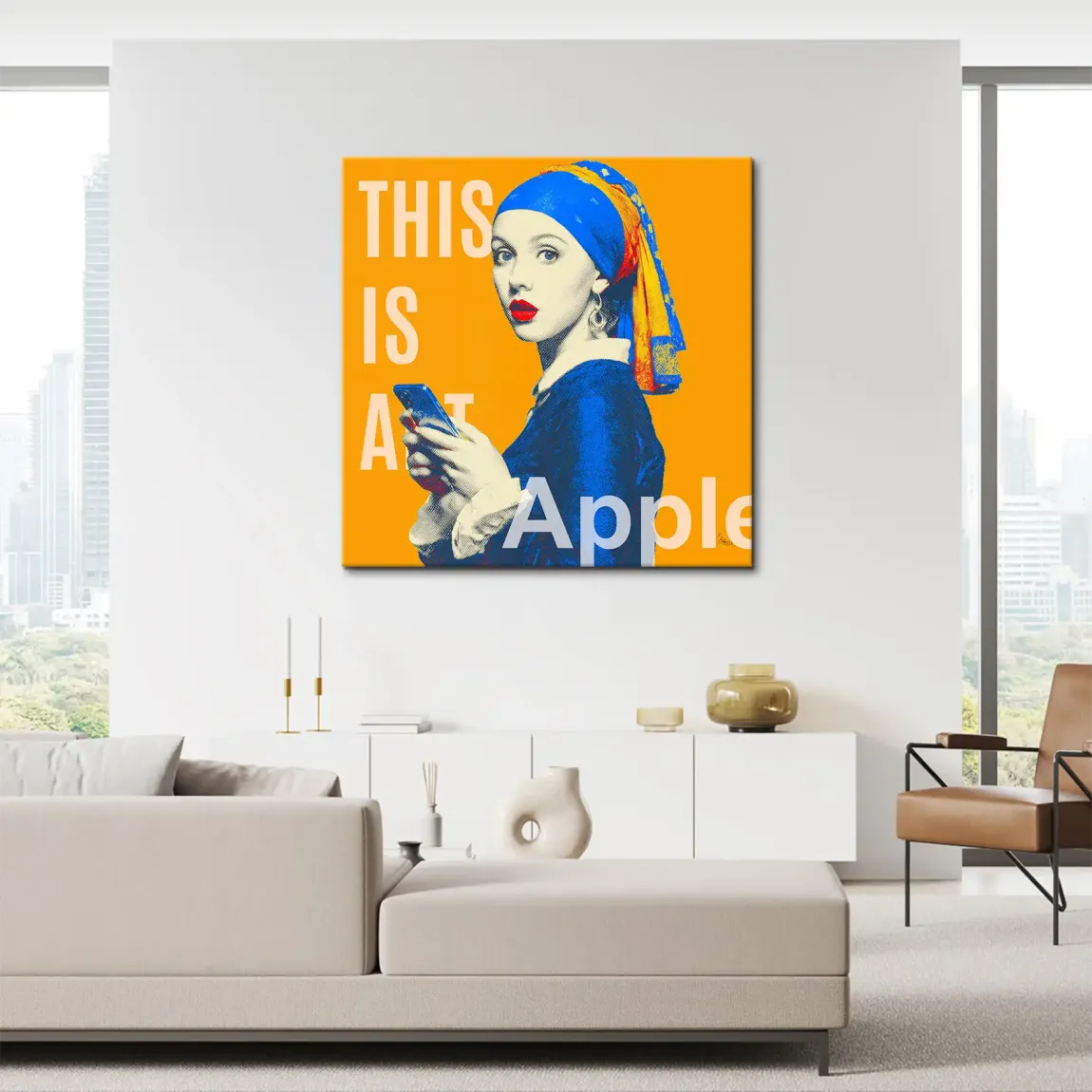 Perlenmädchen Pop Art Leinwand Bild