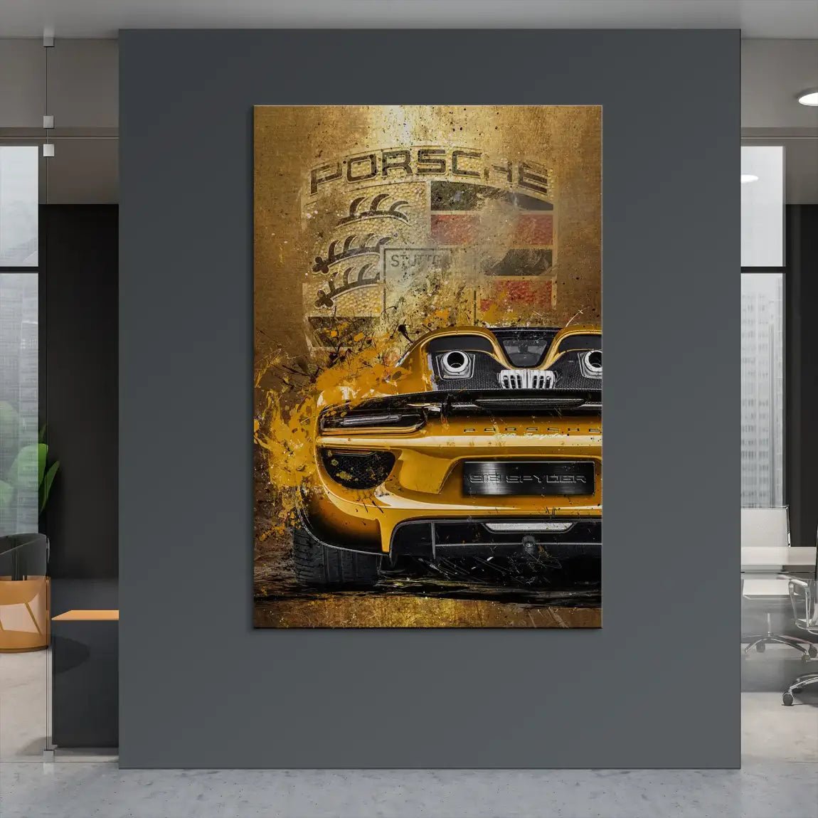 Porsche 918 Gold Style Leinwand Bild INGALERIE