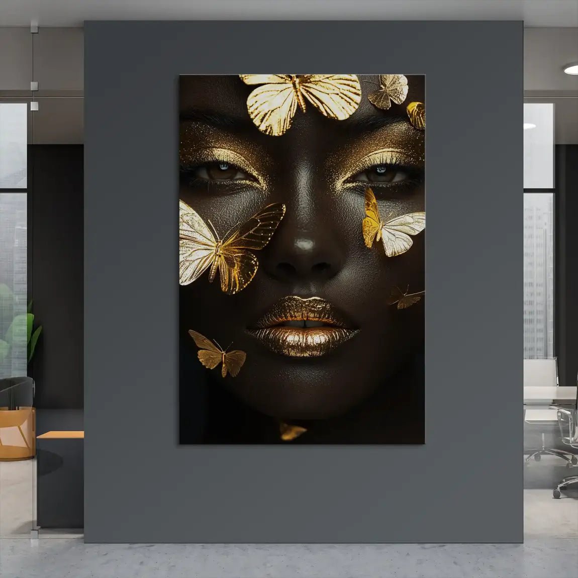 Golden Butterfly Leinwand Bild INGALERIE