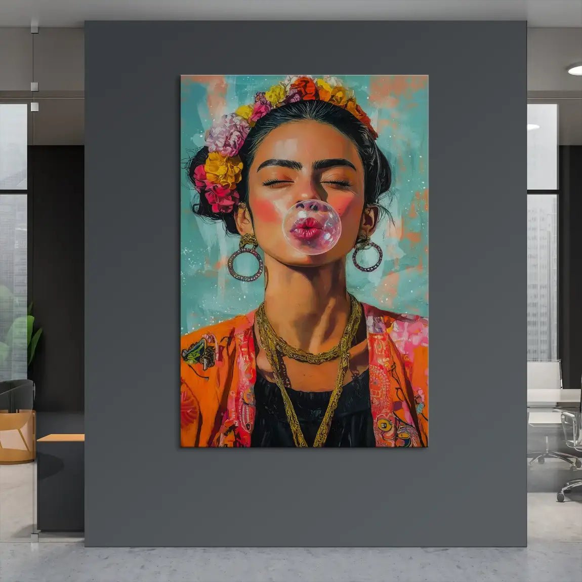 Frida Bubble Gum Leinwand Bild INGALERIE