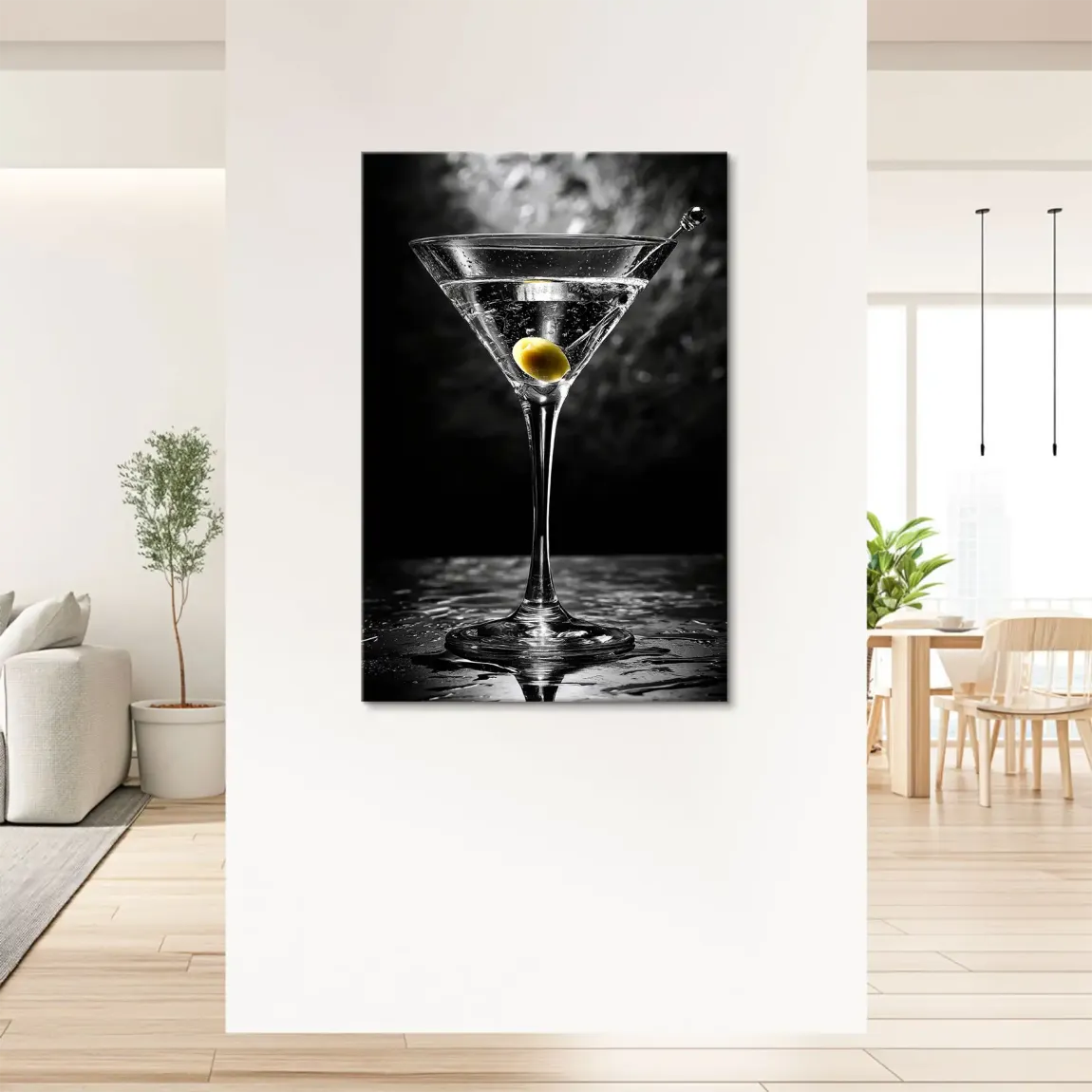 Martini Glas Noir Leinwand Bild