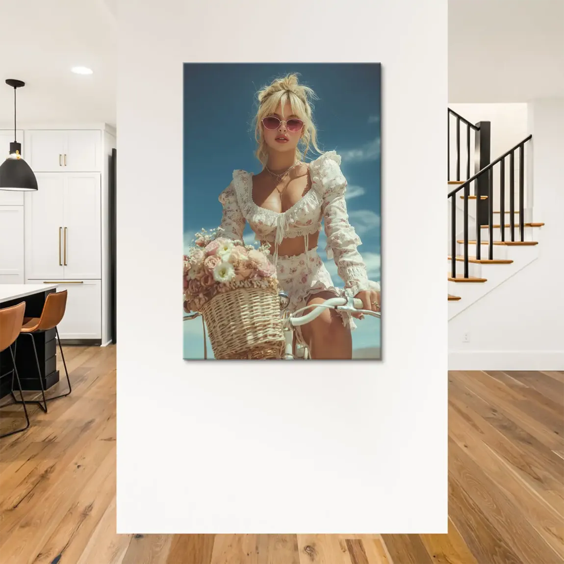 Blütenmädchen Leinwand Bild