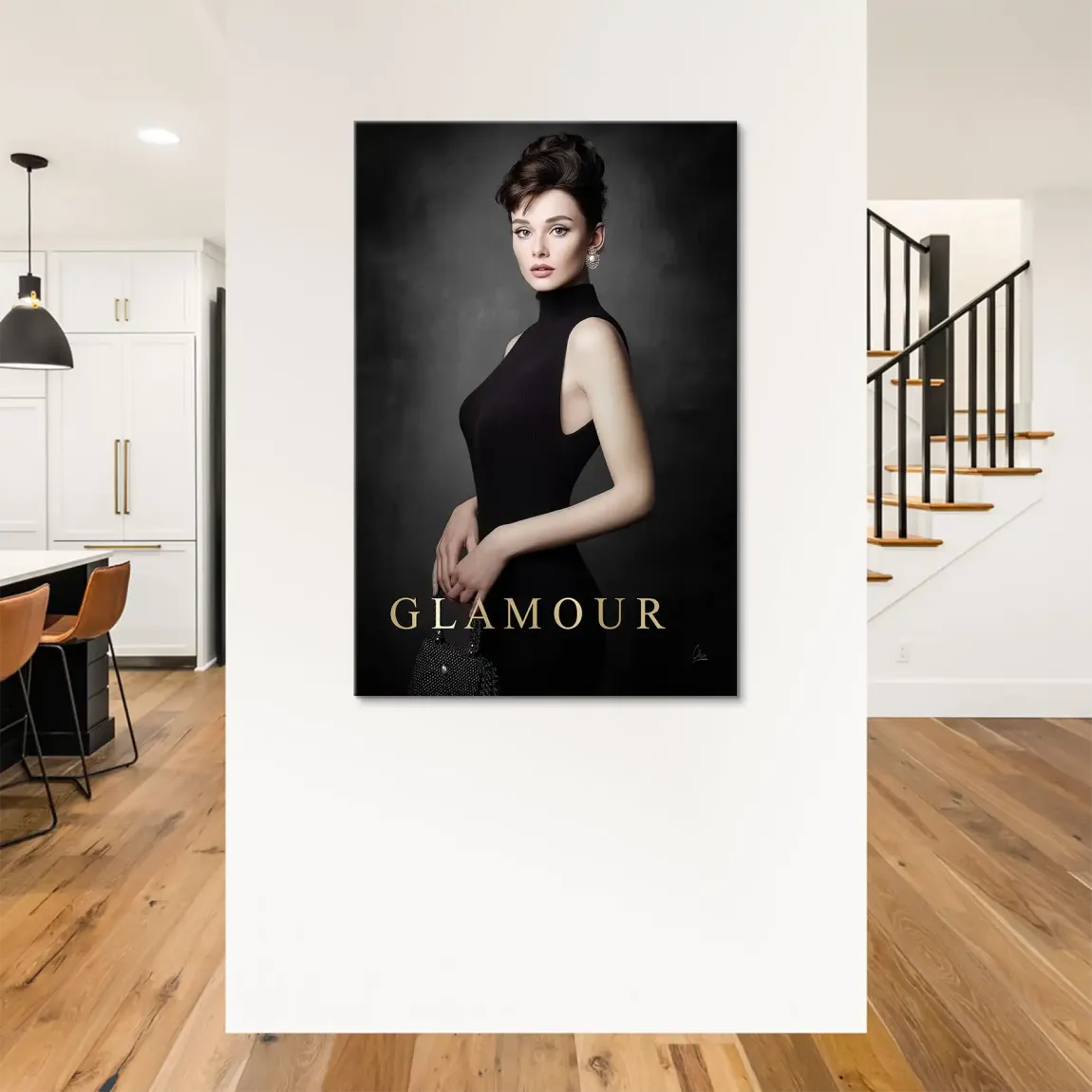 Audrey Glam Noir Leinwand Bild