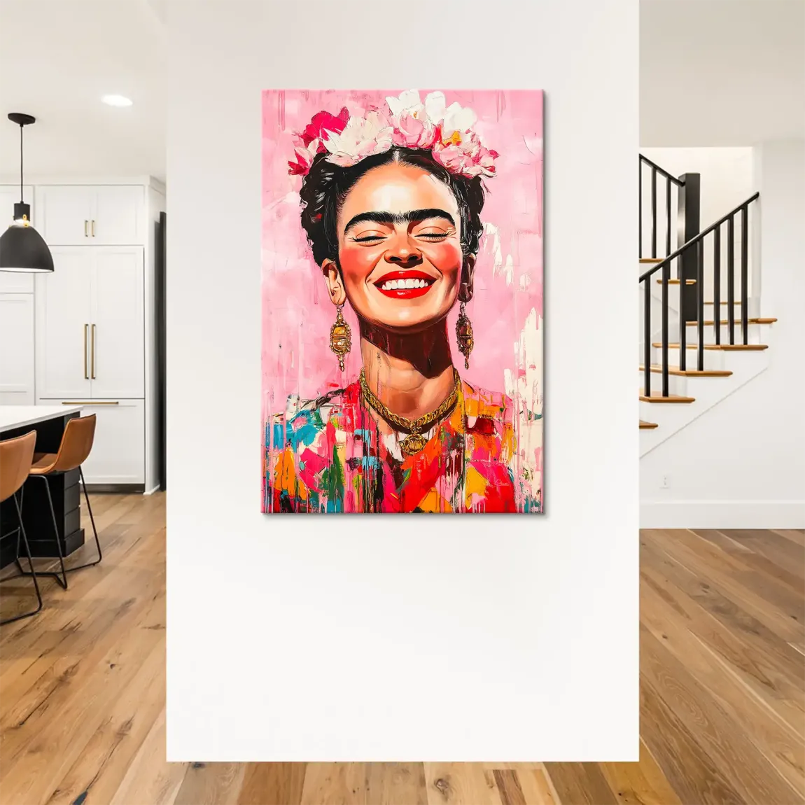 Frida Kahlo Happy Smile Leinwand Bild
