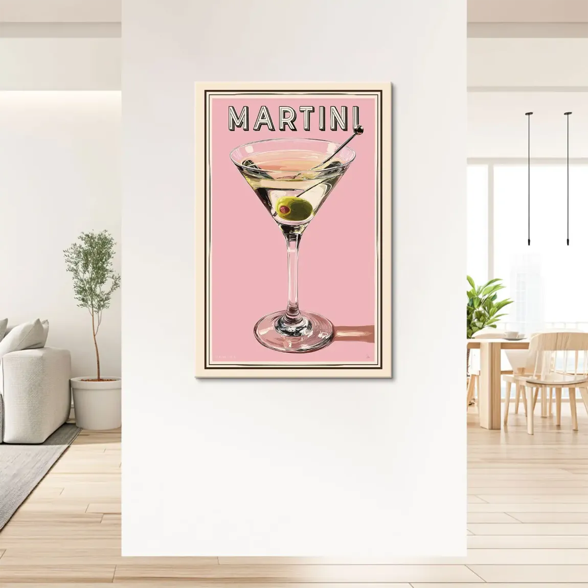Martini Retro Art Leinwand Bild
