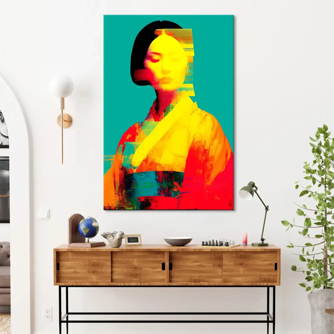 Geisha Color Art Leinwand Bild