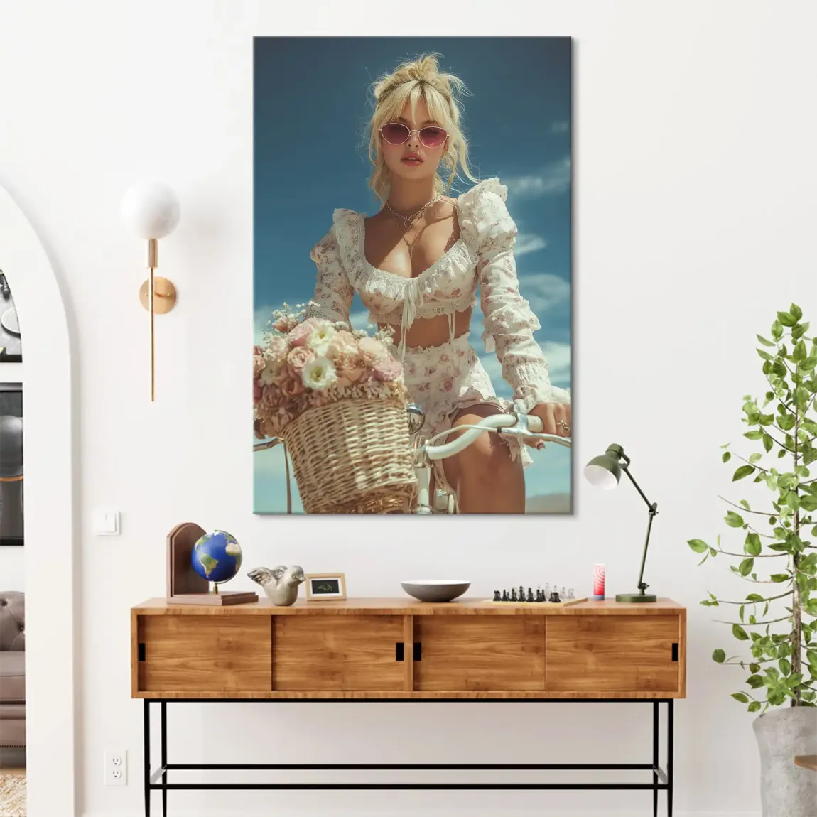 Blütenmädchen Leinwand Bild