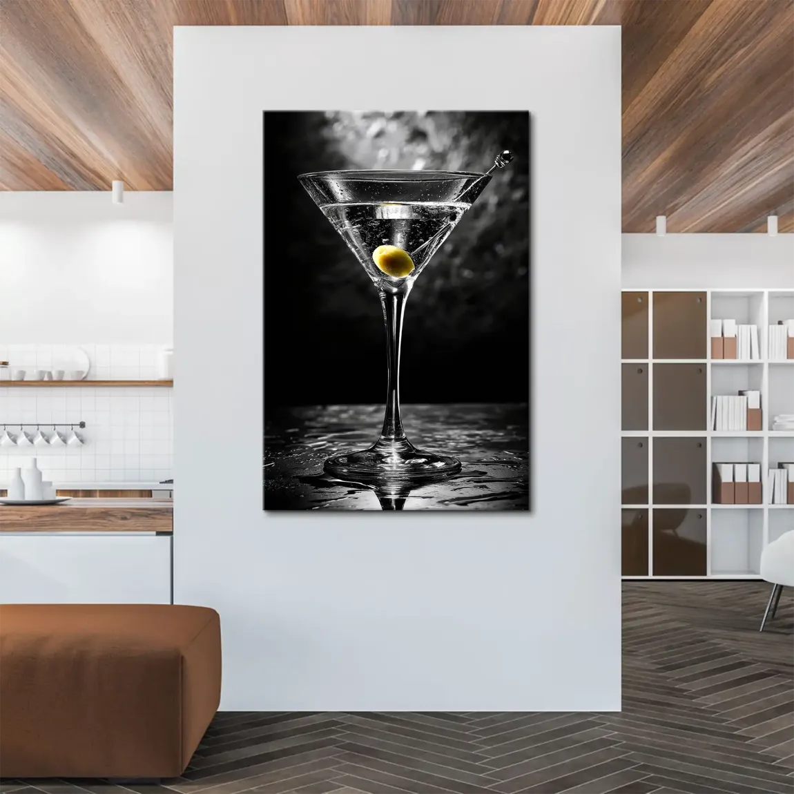 Martini Glas Noir Leinwand Bild