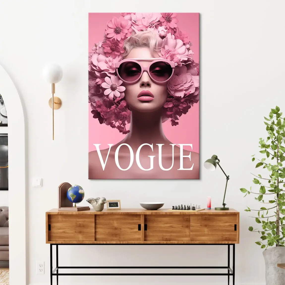 Floral Pink Vogue Leinwand Bild