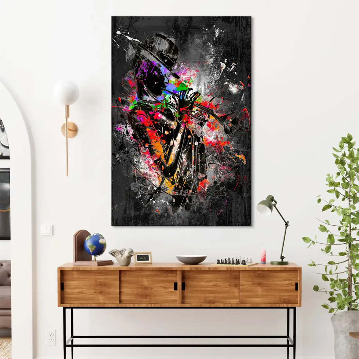 Color Jazz Trompete Leinwand Bild