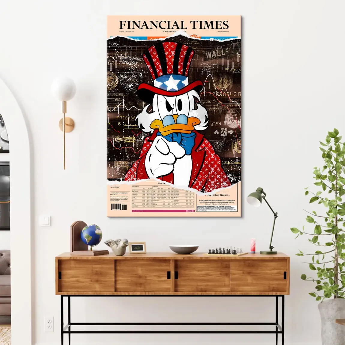 Dagobert Financial Times Leinwand Bild