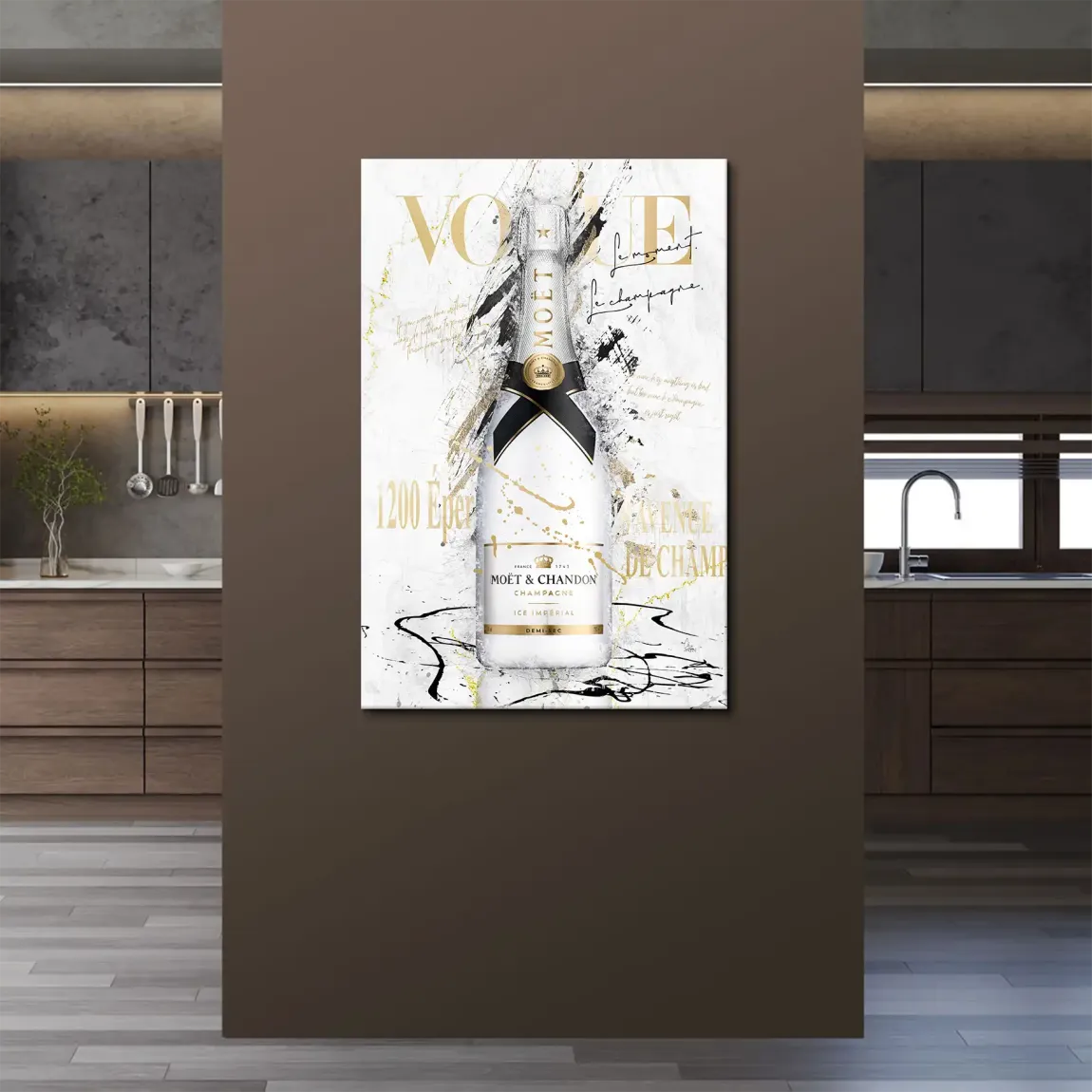 Champagner Art Leinwand Bild