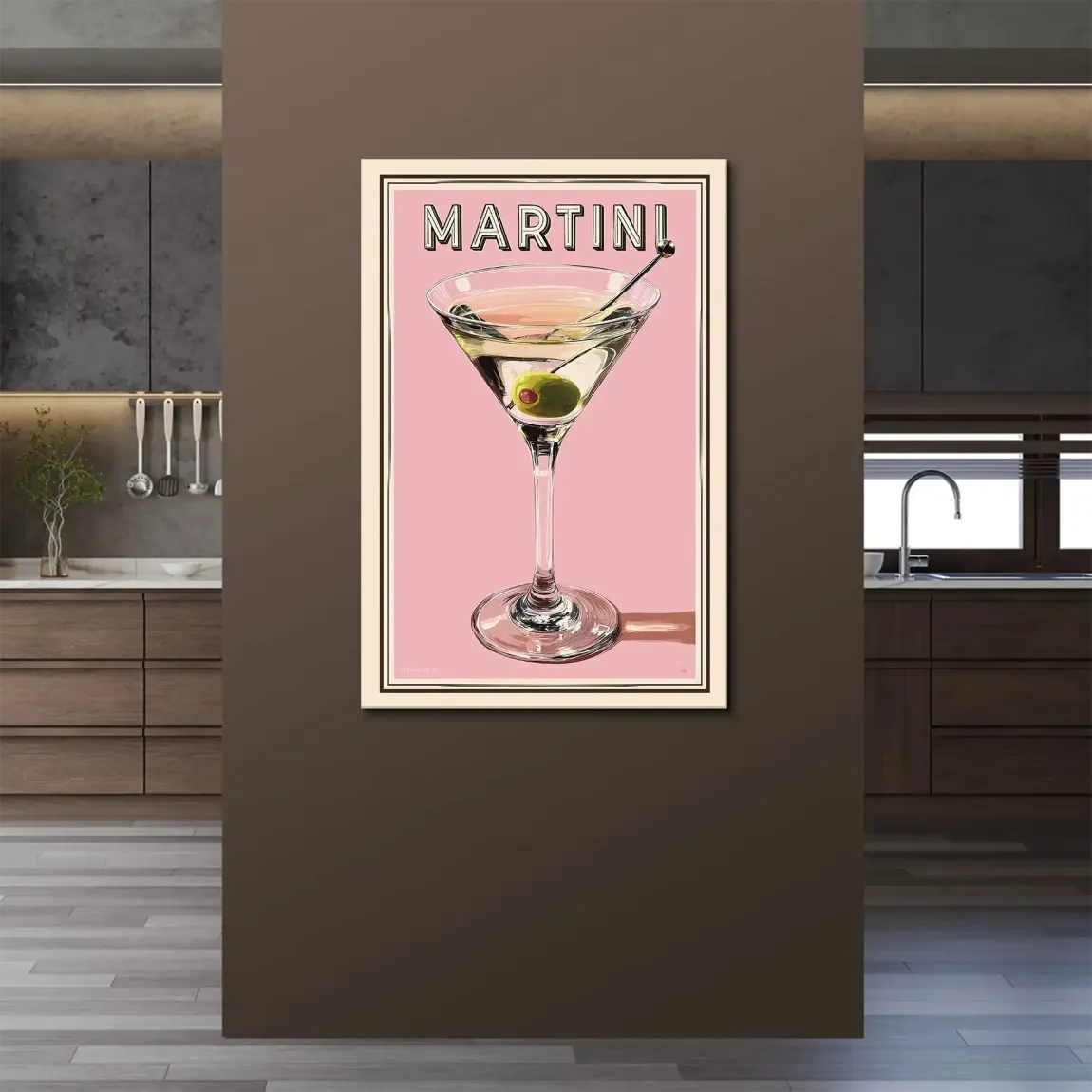 Martini Retro Art Leinwand Bild