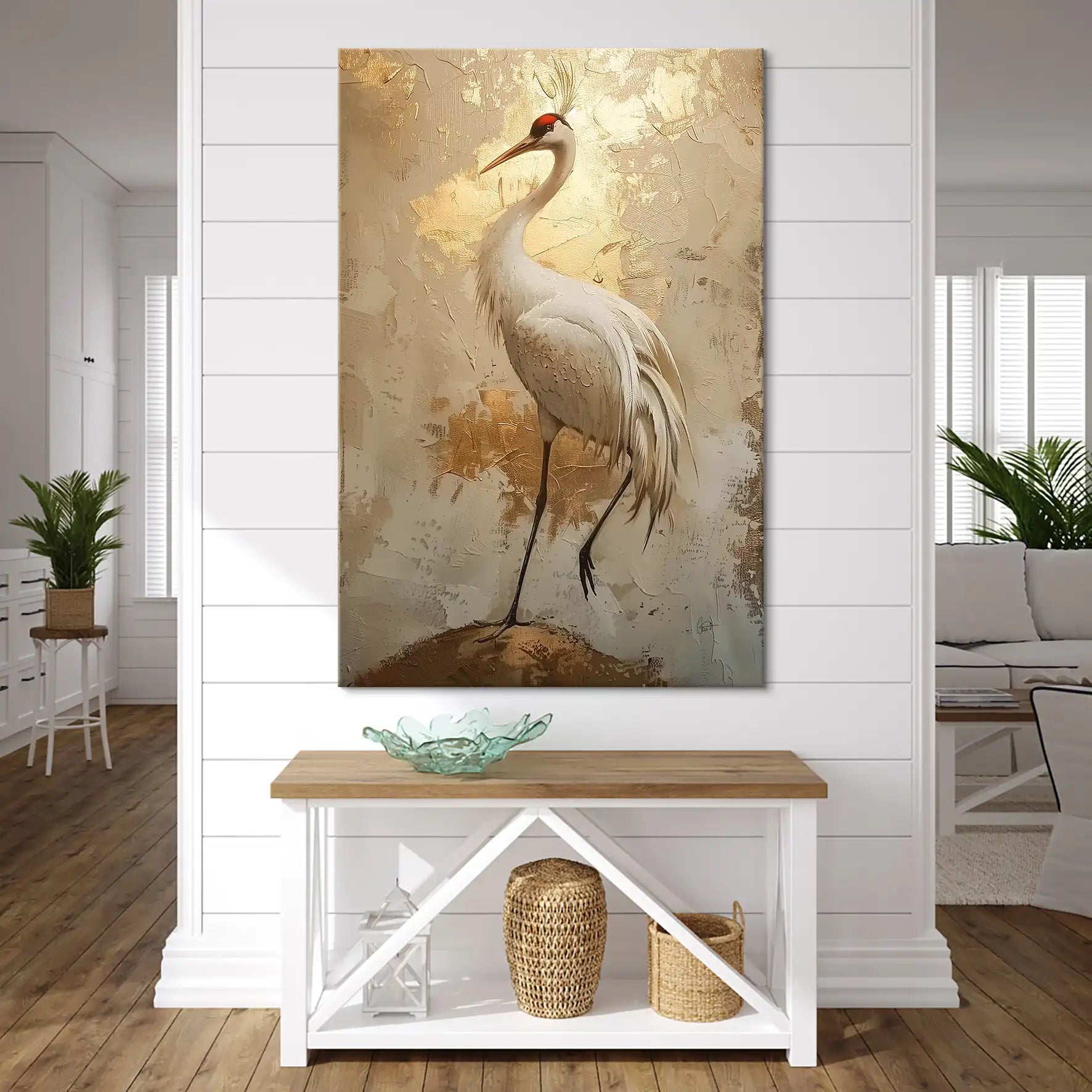 Kranich Modern Art Leinwand Bild INGALERIE