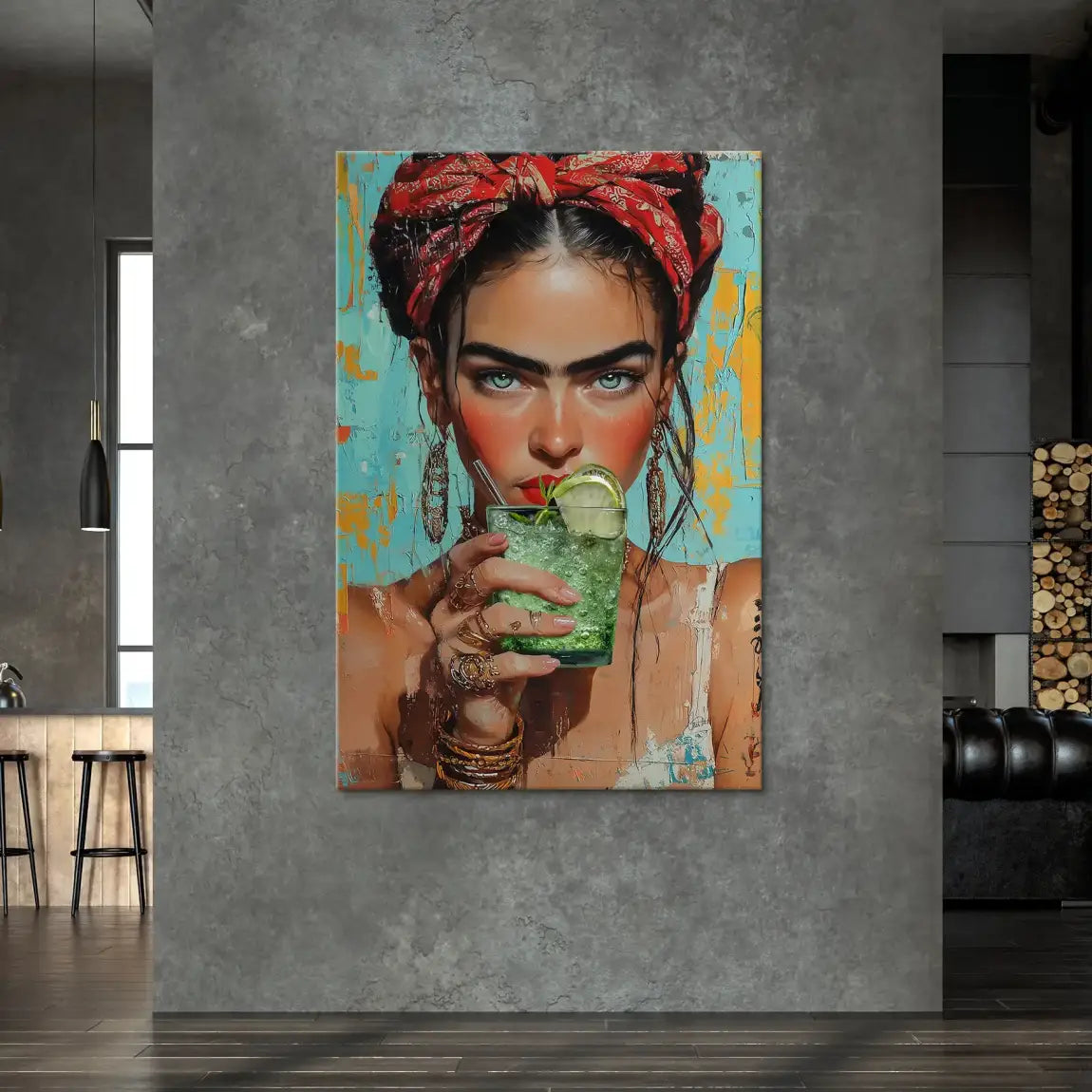 Frida Kahlo Mint Leinwand Bild