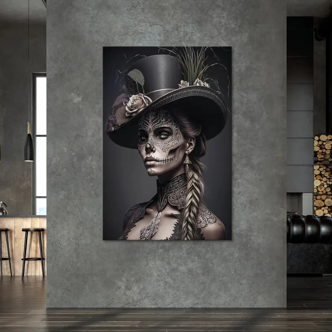 Velvet Noir La Catrina Leinwand Bild INGALERIE