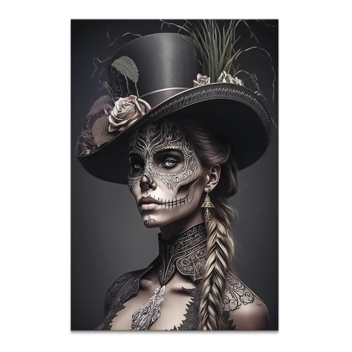 Velvet Noir La Catrina Leinwand Bild INGALERIE