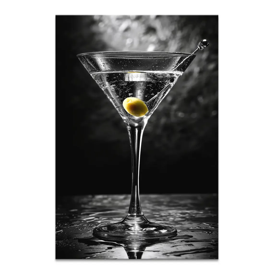 Martini Glas Noir Leinwand Bild
