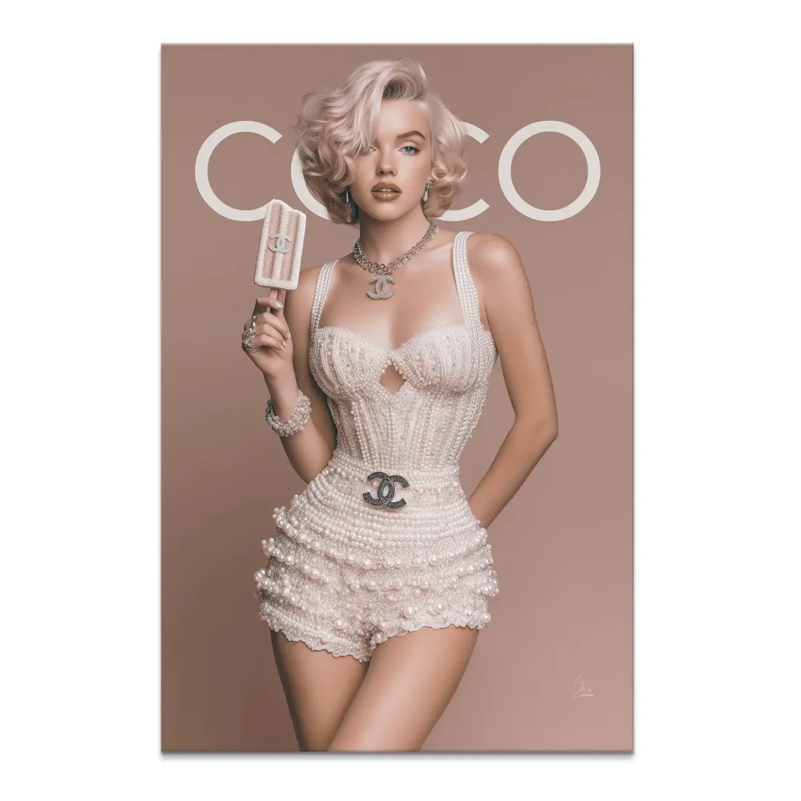 Marilyn Monroe Ice Pearl Leinwand Bild