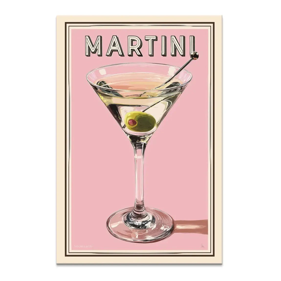 Martini Retro Art Leinwand Bild