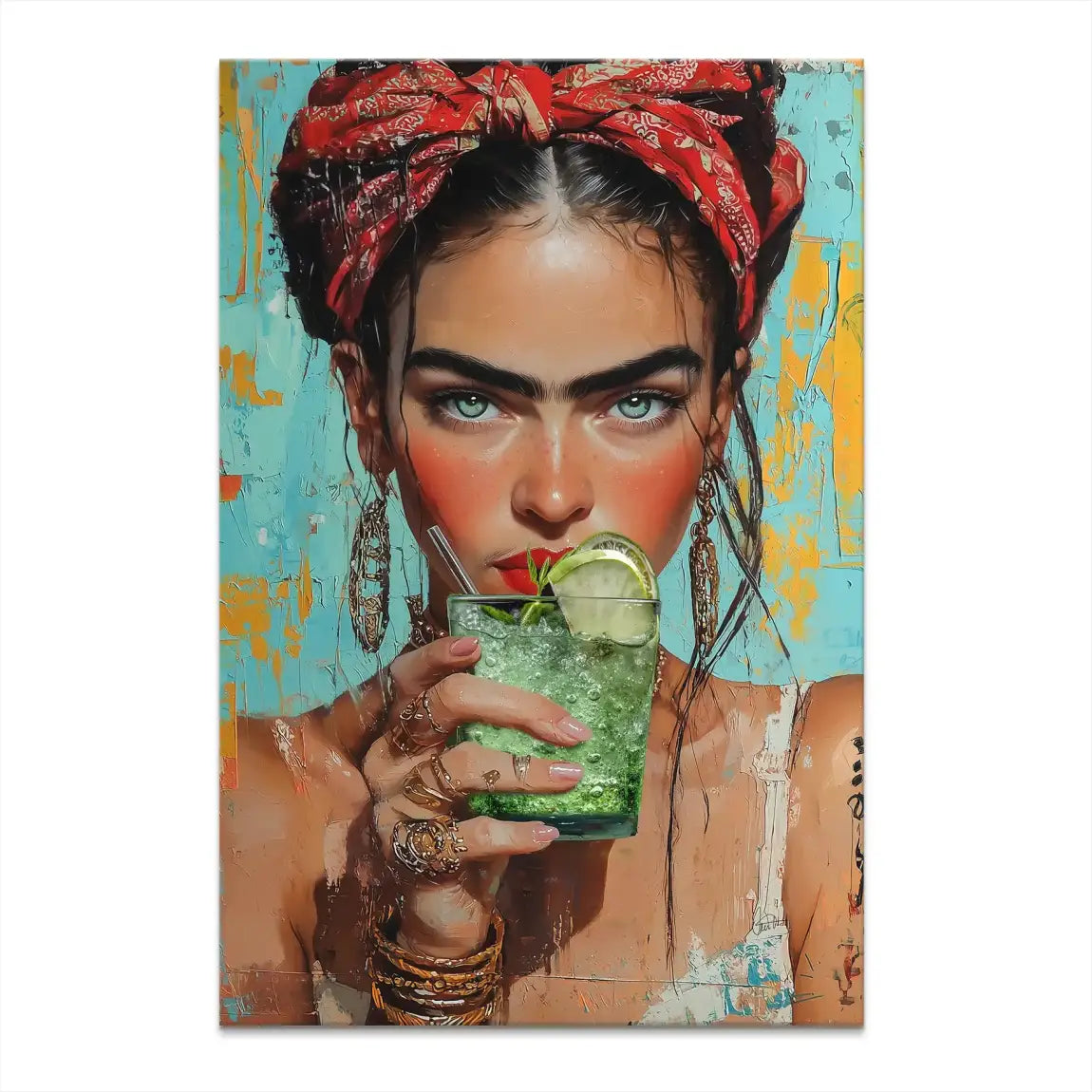 Frida Kahlo Mint Leinwand Bild