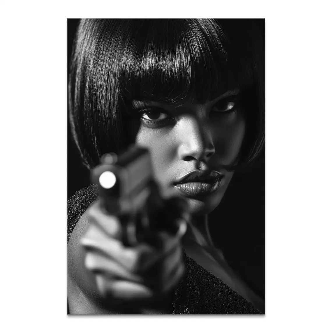 Black Gun Girl Leinwand Bild INGALERIE