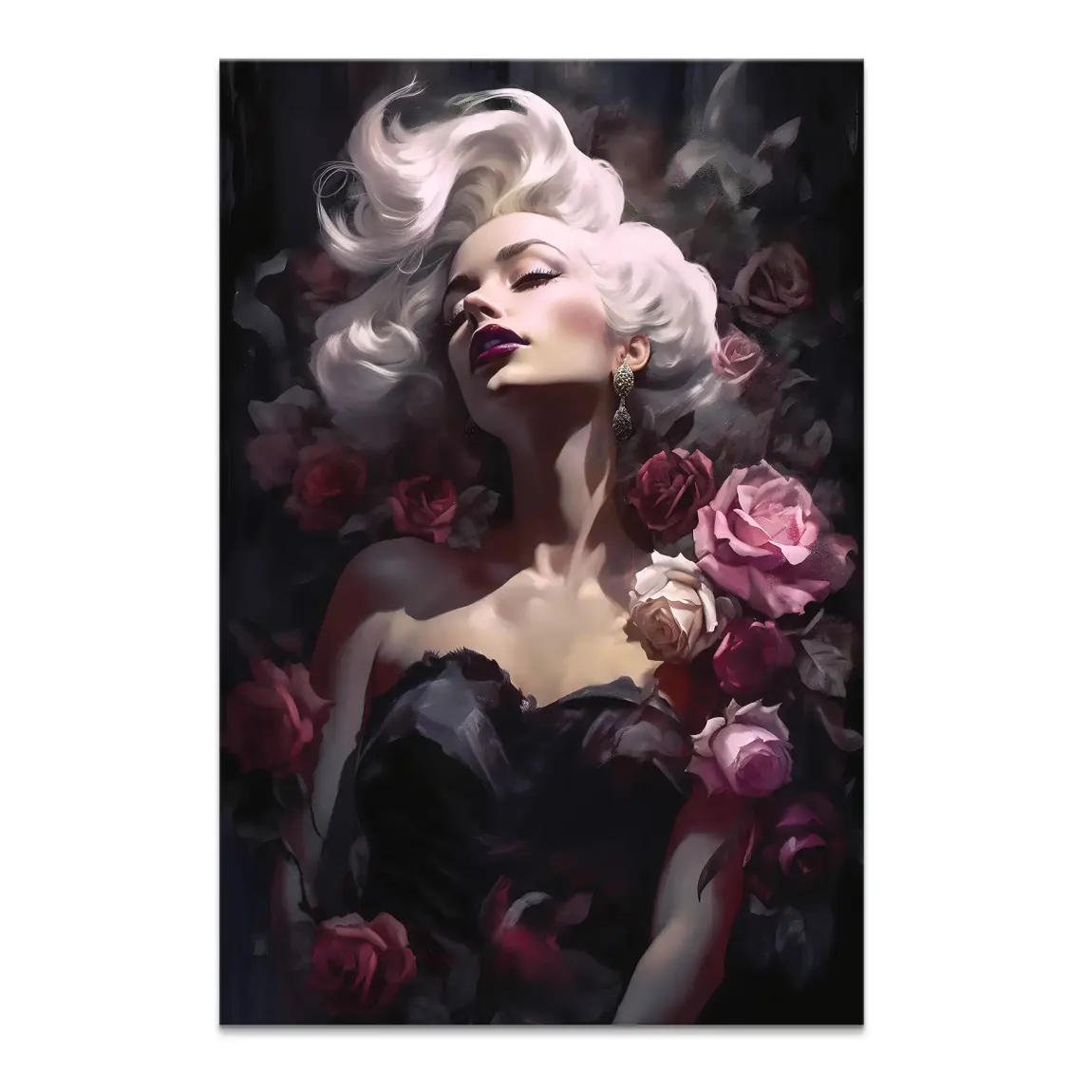 Velvet Rose Marilyn Monroe Leinwand Bild