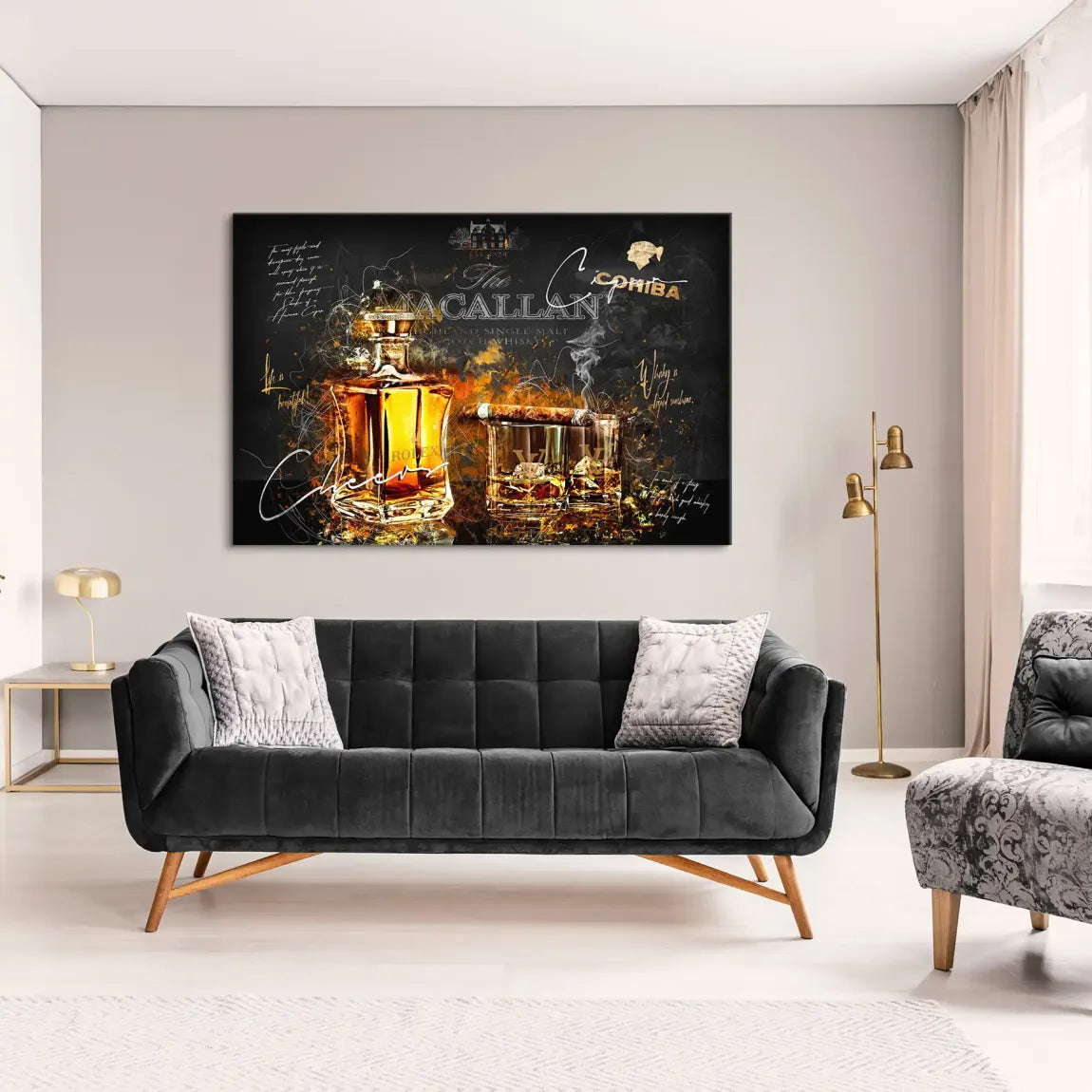 Whisky Lifestyle Art Leinwand Bild INGALERIE