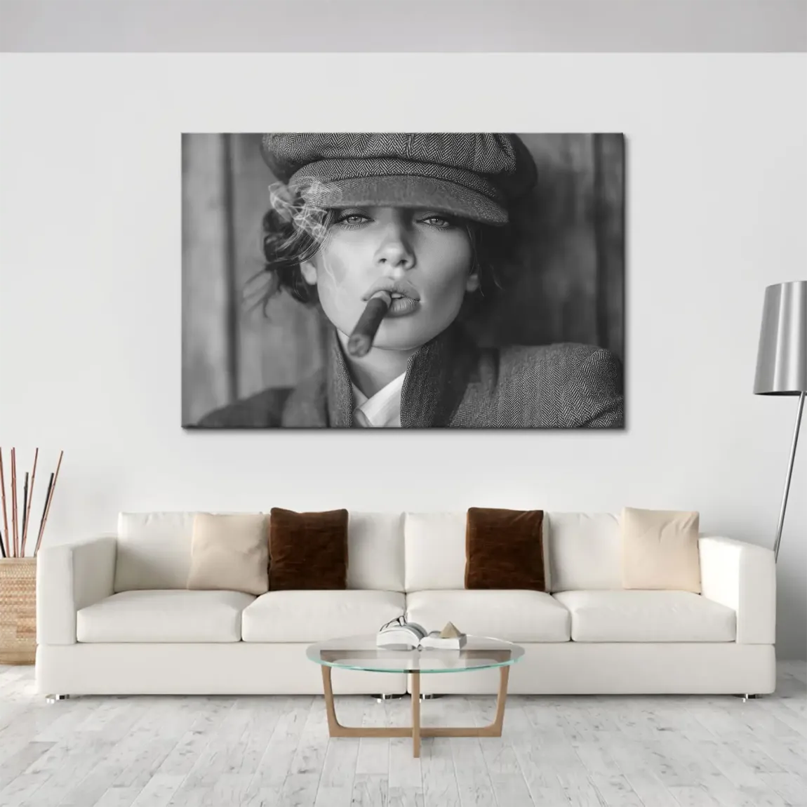 Femme Smoke Leinwand Bild