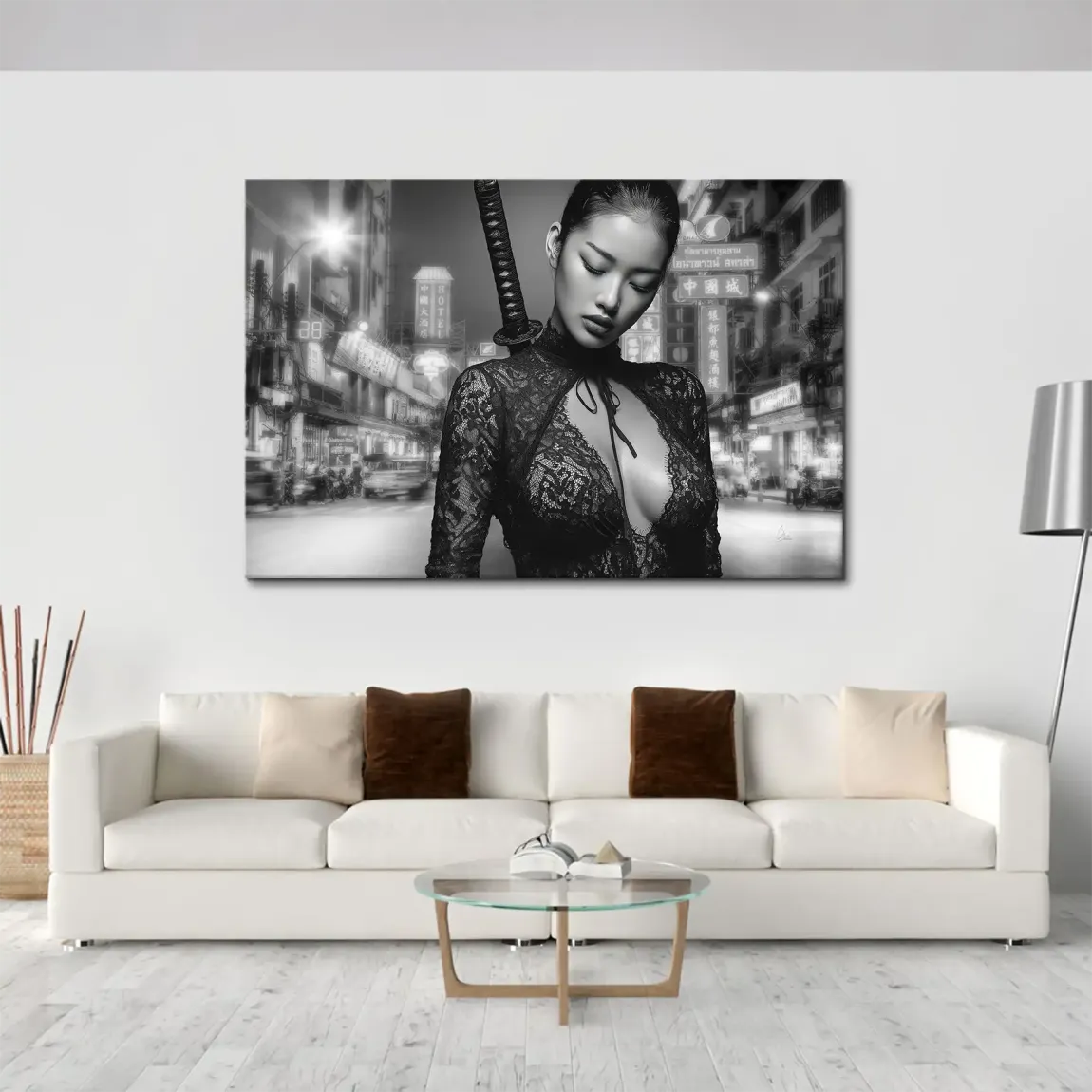 Silent Katana City Leinwand Bild