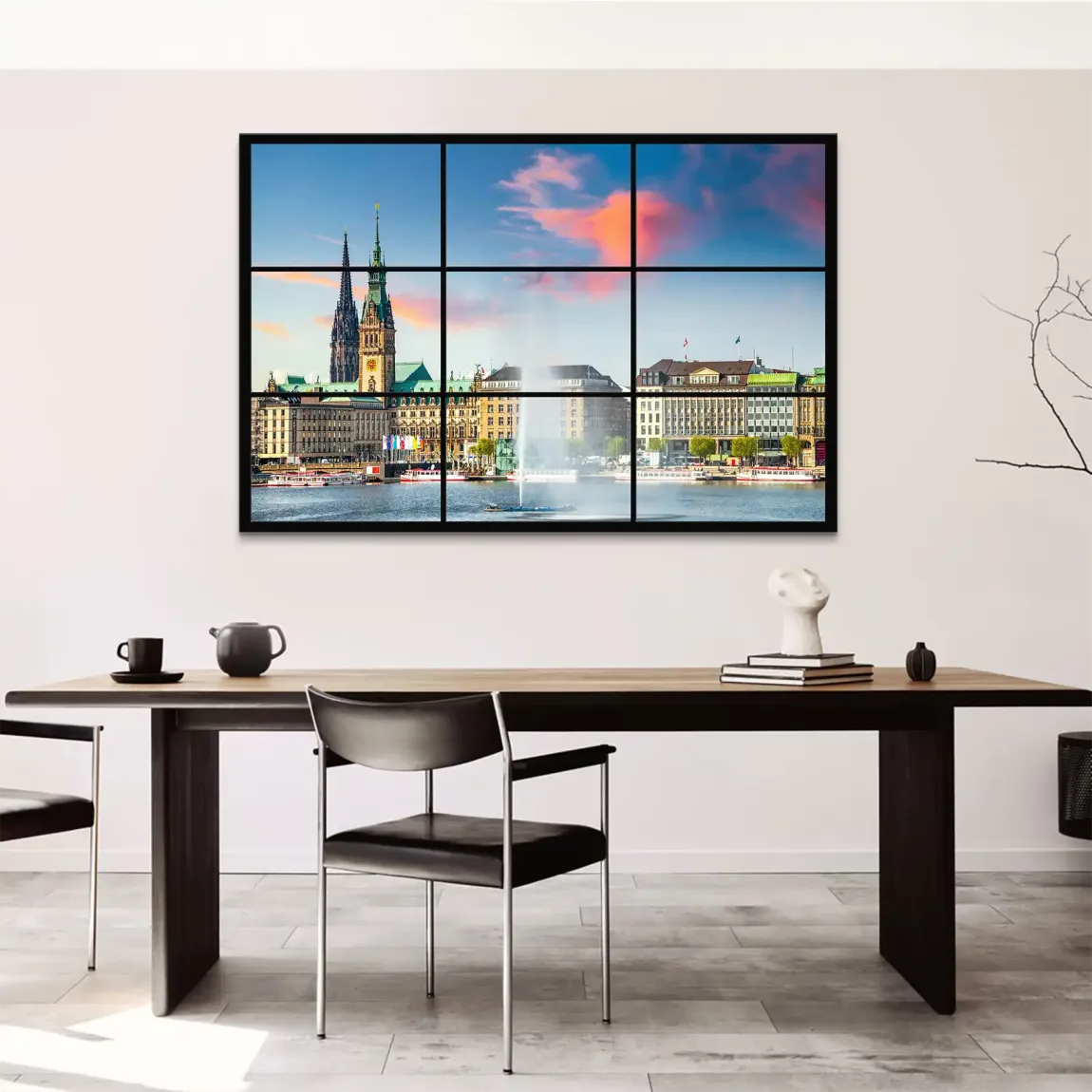 Sunset View Hamburg Leinwand Bild