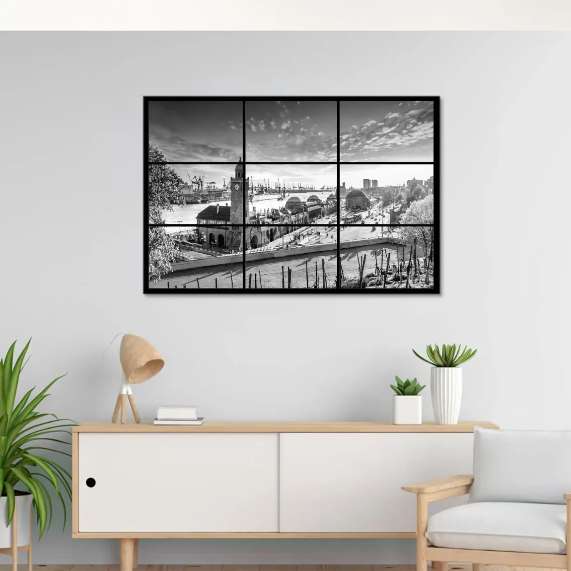 Hamburg Skyline Classic Leinwand Bild