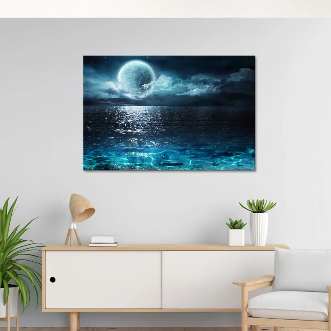 Moonlight Ocean Dream Leinwand Bild