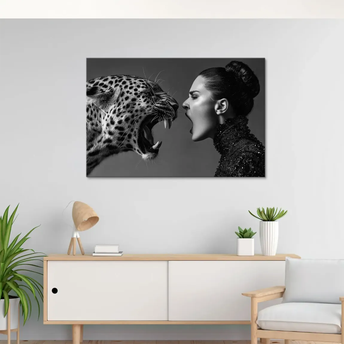 Wild Leopard Connection Leinwand Bild